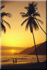 Couple on the beach at sunset